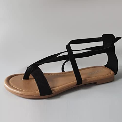 כפכפי נשים משטחים סנדלים פלוס רצועת צלב גודל נעליים מזדמנים נוחות סנדלים רומאים ללא החלקה