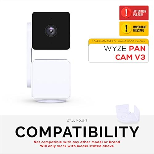 קיר פינתי קיר עבור Wyze Cam Pan v3 מחזיק מצלמת אבטחה, Screat -in או VHB מקל - קל להתקנה