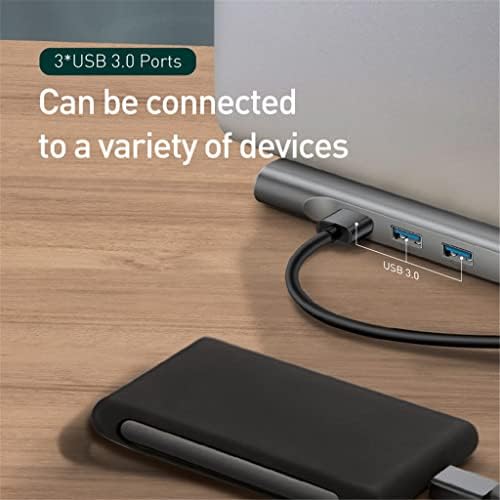 LHLLHL USB סוג C HUB ל- 3.0 USB תואם RJ45 USB Hubdouble 4K/HD ממשק וידאו