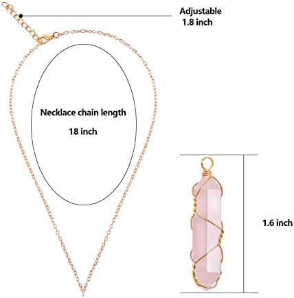 חוט שרשרת קריסטל ריפוי עטוף נקודת טבע שרשרת תליון משושה רייקי קוורץ רוחני קוורץ תכשיטים אבן אבן לנשים