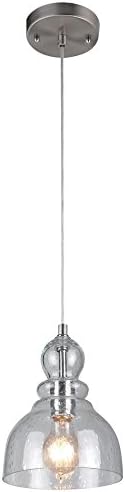 ווסטינגהאוס תאורה 6100700 אחד-אור מקורה מיני תליון, מוברש ניקל גימור עם ברור זרע זכוכית