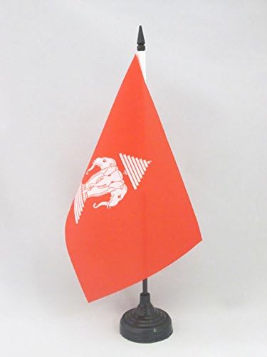דגל AZ דגל שולחן ישן דגל 5 '' x 8 '' - דגל שולחן לאוטי לשעבר 21 x 14 סמ - מקל פלסטיק שחור ובסיס
