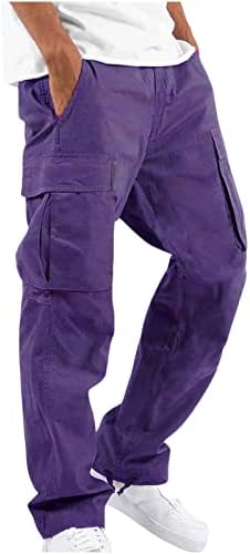 מכנסי מטען ארוכים לגברים מכנסי מטען עבודה ללבוש קרב מטען בטיחות 6 מכנסיים מלאים מכנסיים אלסטיים מכנסיים