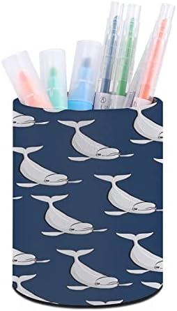 בלוגה לווייתן עור עט מחזיק חמוד עיפרון סירי שולחן העבודה אחסון מגירת איפור ארגונית עבור משרד אספקת שולחן