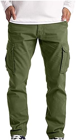 Znne Mens Cargo משקל קל משקל, מכנסיים טקטיים של גברים רגועים מתאימים לרגל ישר מכנסי מכנסי ספורט