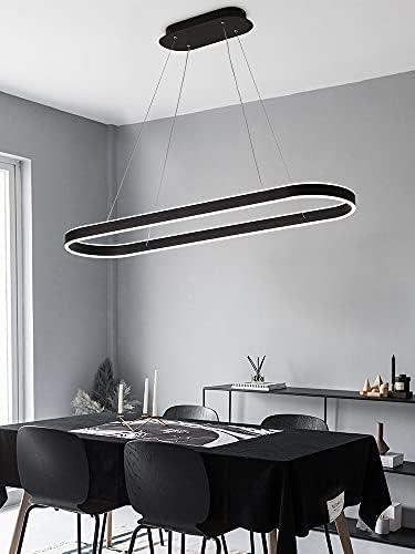 Phlilqe LED LED מנורת תליון לעומק לשולחן אוכל נברשות עגול