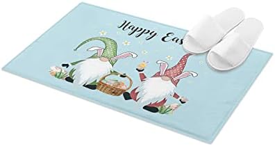 שטיחי אמבטיה מחצלת דלת 20 על 31.5 אינץ פסחא בחווה ביצים גמדים לחגוג כחול רך פלאפי מיקרופייבר שטיח שטיח