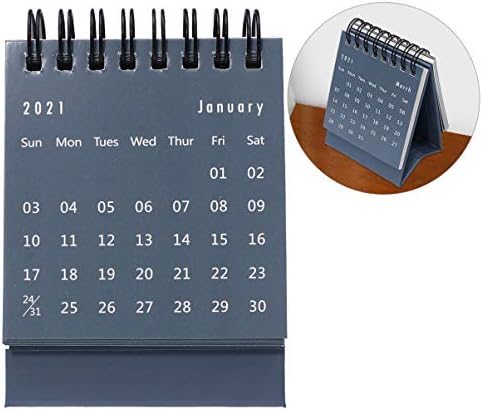 לוח השנה לשולחן העבודה של Nuobesty Mini 2021 - לוחות שנה לוחות לוח זמנים של צבע אחיד למשרד הבית