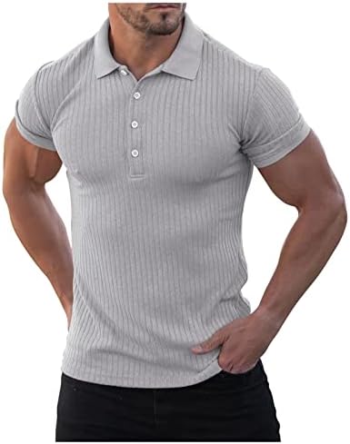 חולצות פולו של אייאסו לגברים, שרוול קצר של גברים מקצרים משי, חולצות רזות מזדמנים חולצות בצבע אחיד חולצות T חולצות