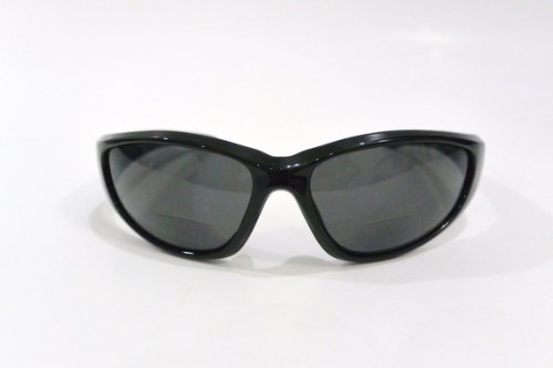 משקפי שמש ביפוקליים מקוטבים משקפי שמש מסגרת שחורה עם כוח עדשת פוליקרבונט +2.50
