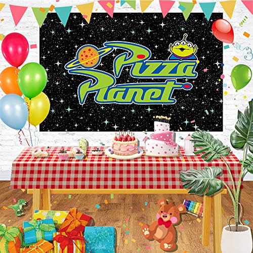 פיצה פלנט רקע לקישוטי מסיבת יום הולדת רקע חלל חיצוני לקישוטי שולחן עוגת מסיבת מקלחת לתינוק אספקת