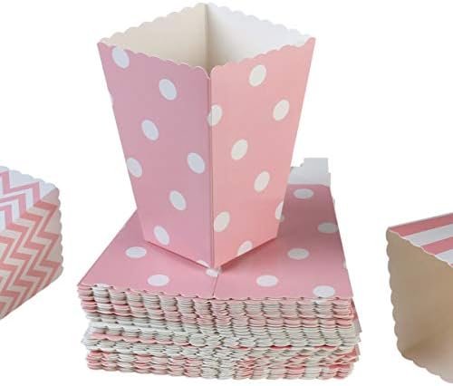 קופסאות פופקורן נובובסטי 48 יחידות נייר קופסת פופקורן קופסת פס גל דפוס דפוס פופקורן מכולות פופקורן מסיבות