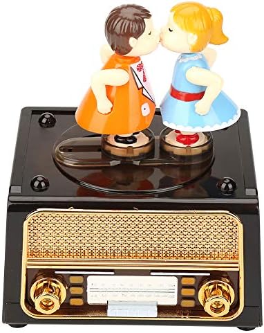 תיבת מוסיקה שללן, ABS MINI MINI VINTAGE BROAD RADIO CLOCKWORK BOX עם בובות אחסון קישוט לתיבת