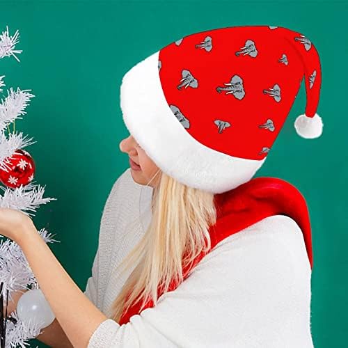 חמוד אפריקה פילים מצחיק חג המולד כובע סנטה קלאוס כובעי קצר קטיפה עם לבן חפתים עבור חג המולד חג מסיבת אספקת קישוט