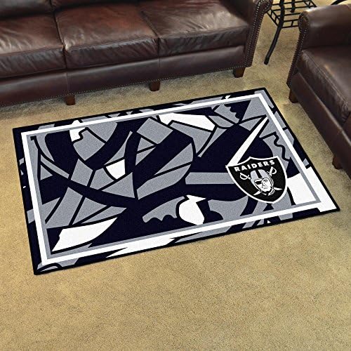 Fanmats 23343 Raiders Las Vegas 4ft. x 6ft. שטיח שטיח קטיפה XFIT עיצוב