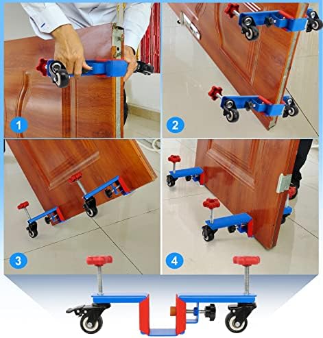 כלי התקנת דלת-ערכת התקנת שקע דלת, דיקט נע דולי עם גלגלים להגן על הגב, עבור רוב דלתות תלויות מראש או לוח-מסחרי