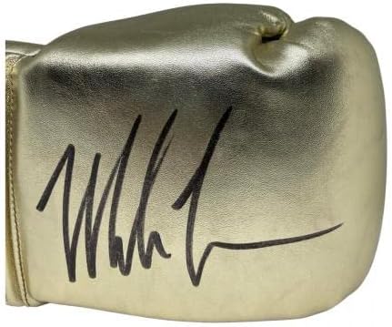 מייק טייסון חתם ימין זהב קלטו רייס כפפת מייק טייסון בלעדי הולוגרמה-חתום אגרוף כפפות