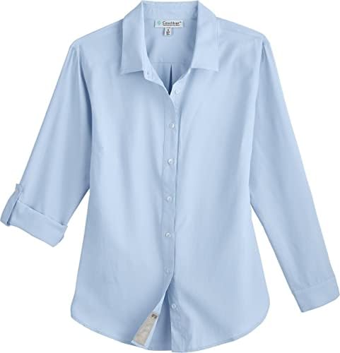 Coolibar UPF 50+ חולצת הפבורן לנשים - מגן שמש