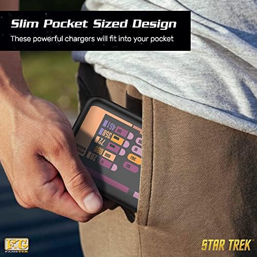 Fametek Star Trek U.S.S. Enterprise 1701-D-רמקול Bluetooth העתק Enterprise ובנק הכוח עם TNG LCARS Design.