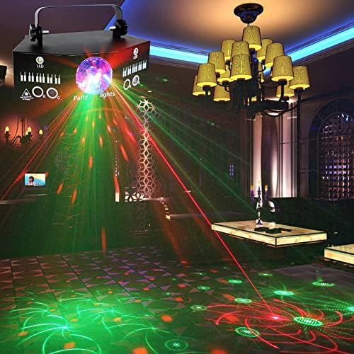 אורות מסיבת כדור דיסקו DJ דיסקו אור סטרוב שלב אור קליל מקרן מופעל עם סרגל LED שלט רחוק מקורה DMX MUSIC