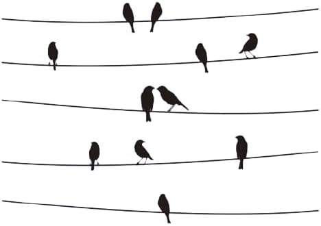 ציפורים על קווים סטנסיל 5 א4 א3 & מגבר; גדלים שונים עמיד לשימוש חוזר עבור כרטיסי רעיונות קישוט