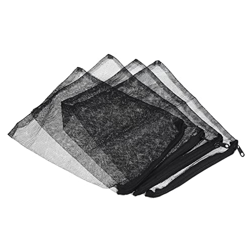 שקיות מדיה מסנן אקווריום פטיקיל 25 על 20 סמ 10 חבילות שקיות רשת מיכל דגים עם רוכסן שחור