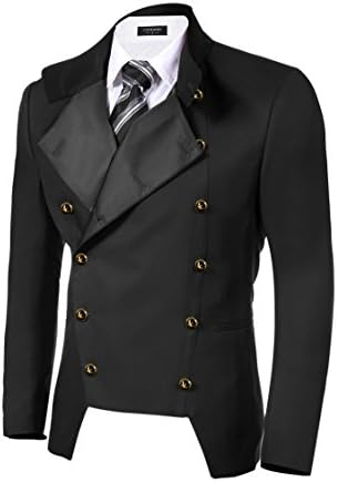 קופנדי גברים זוגי חזה בלייזר סטימפאנק בציר מעיל ויקטוריאני שמלת מעיל קוספליי אחיד