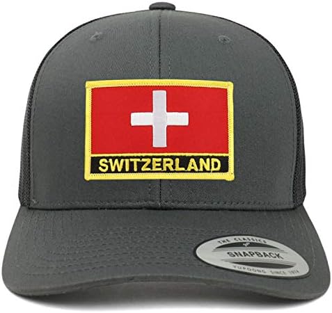 חנות הלבשה אופנתית Flexfit xxl שוויץ דגל רטרו משאית כובע רשת