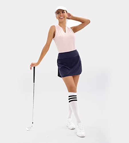חצאיות טניס קפלים על צ'ינפון לנשים חצאית גולף אתלטית גבוהה מותניים עם כיסי מכנסיים קצרים