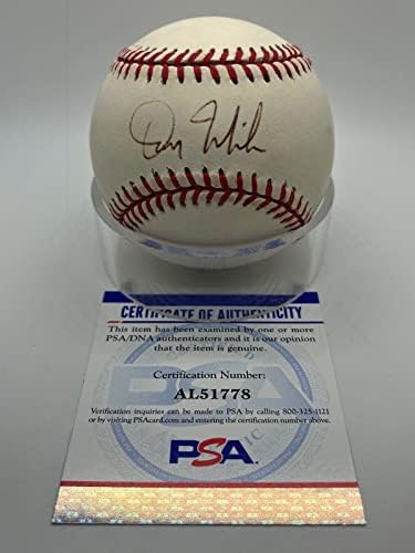 דן ווילסון אדומים חתימה על חתימה חתימה רשמית של MLB בייסבול PSA DNA - כדורי בייסבול עם חתימה