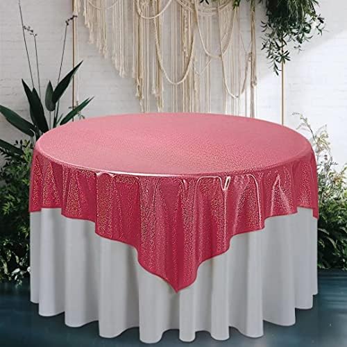 מפת שולחן נצנצים זהב ורוד למסיבות-54 על 54 אינץ ' - בד שולחן נצנצים נוצץ מבריק כיסוי שולחן מרובע לחתונה קבלת