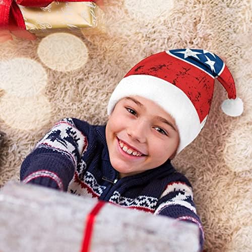 רטרו טנסי מדינת דגל חג המולד כובע אישית סנטה כובע מצחיק חג המולד קישוטים