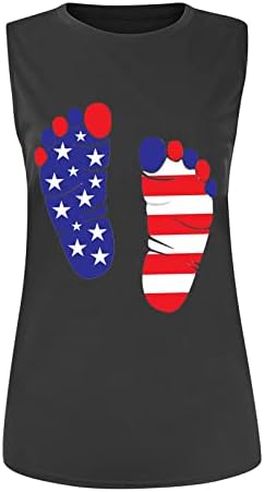 חולצות 4 ביולי נשים גופיות דגל אמריקאיות לנשים חולצות פטריוטיות טנקים ללא שרוולים קיץ אימון יוגה חולצות