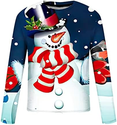 חולצות חג מולד לגברים אופנה תלת מימד איש שלג מודפס