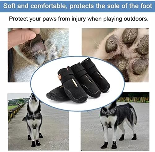 LEPSJGC נעלי כלבים ללא החלקה אטום למים נוח נוח נושם בינוני קטן מגפי כלבים גדולים