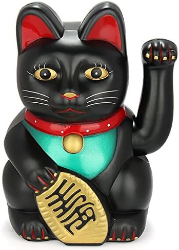 Eigramset קוף קינג פנג שואי חתולי מזל מזל ברי מזל מנופף עושר חתול מנקי נקו 6 שחור, זהב גבוה, MK9904