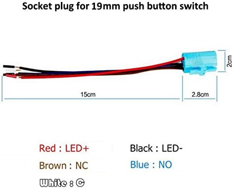 סמל חשמל של Werfamily 12V LED כחול LED 19 ממ תפס מתג לחיצה על כפתור 1 לא 1NC SPDT ON/כיבוי עגול