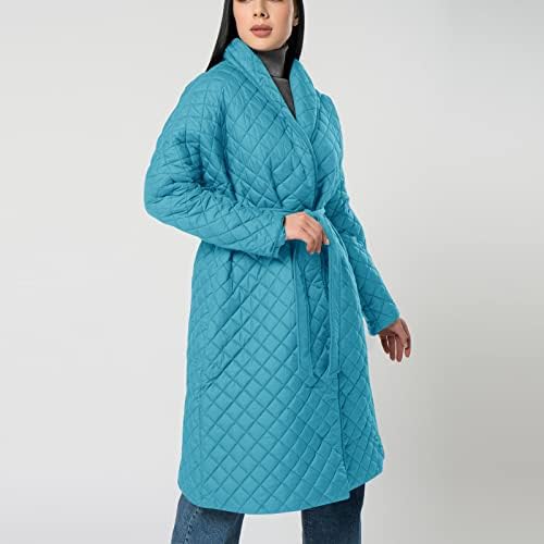 מעיל מטה לנשים קלות יהלום קליל אורך ברך מעילי פוח נוח עם חורף כותנה חורפית מעיל מרופד