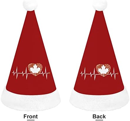 קנדה יום פעימות לב קטיפה חג המולד כובע שובב ונחמד סנטה כובעי עם קטיפה ברים ונוחות אוניית חג המולד קישוט