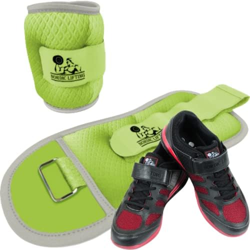 משקולות שורש כף היד בקרסול 3 קילוגרם - צרור ירוק עם נעליים גודל וונג'ה 10.5 - אדום שחור