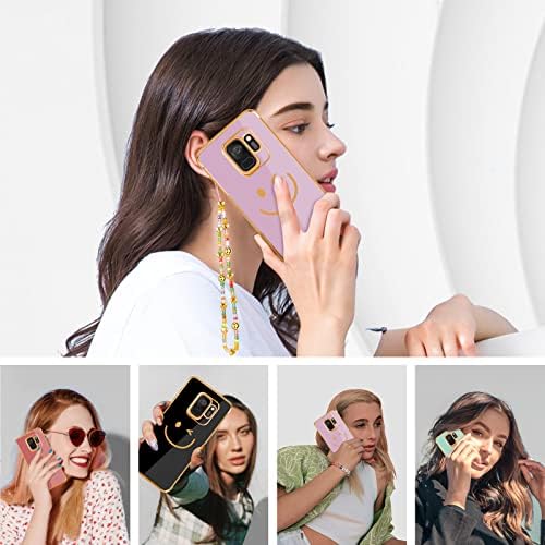 Kokaaee עבור סמסונג גלקסי S9 מקרה סמיילי חמוד פנים נשים בנות בנות אסתטיות טרנדיות יפות מקרים טלפונים