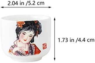 מחממי כוס קפה המוטון 1 סט קרמיקה סאקה סט סט סט מסורתית גיישה יפנית מסורתית גיישה מצוירת ביד חרסינה כוסות