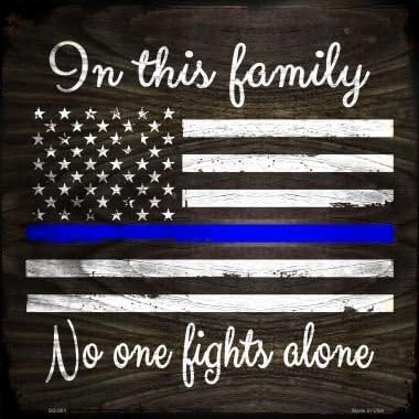 צרור: שלטי מתכת לעיצוב קיר משטרתי - אנו מדממים כחול, במשפחה זו, מגן כביש קו כחול דק, תומכים במגנט המשטרה שלנו