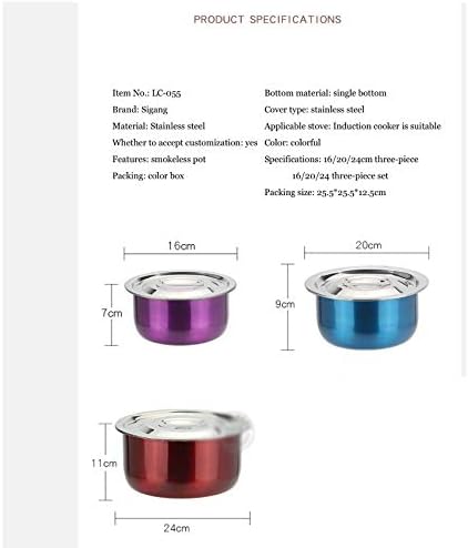נירוסטה סיר כלי בישול סטי 3 יחידות סט מיזוג סיר צבעוני בישול אגן סט בית לשטוף אגן מטבח אספקת בר