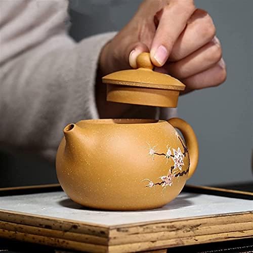 קומקום טה 200 מל מאסטר בעבודת יד סגול חרס סגול דפוס פרחים דפוס תה סיר תה קומקום זישה תה תה.