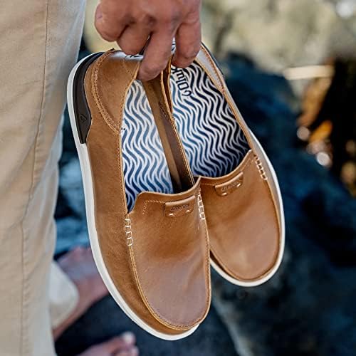 נעלי סליפ-און לגברים של אולוקאי קקהה, נעלי ספורט מעור מלא, תוספת ג' ל לנוחות ותמיכה, התאמה נוחה וגומי