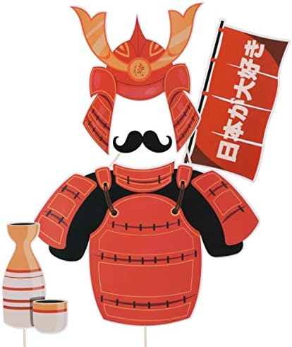 עמוספון תפאורה יפנית תפאורה יפנית 20 יחידות תאי צילום יפני אבזרי קישוטים למסיבה יפנית ציוד עם עיצוב קבוקי סמוראי