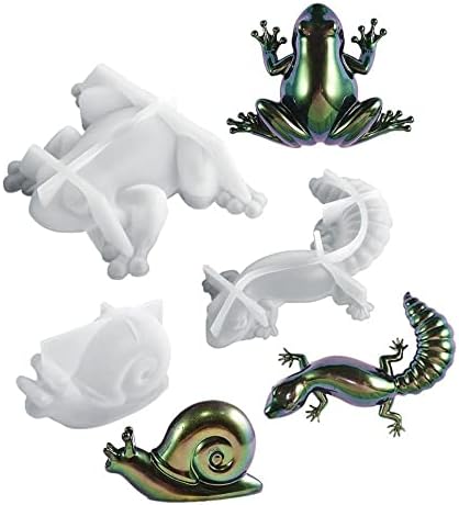 3 מחשבים 3D תלת מימד סיליקון סיליקון מטאה צפרדע חילזון עובש שולחן קישוט לשולחן לייצור שרף סבון נרות
