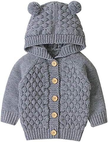 תינוק בני בנות לסרוג סוודר אוזני ברדס חם קרדיגן מעיל חולצות מעיל להאריך ימים יותר