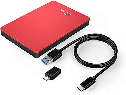 סוניקה 320 ג ' יגה-בייט אדום כונן קשיח נייד חיצוני סוג ג יו-אס-בי 3.1 תואם למחשב חלונות, מק, טלוויזיה